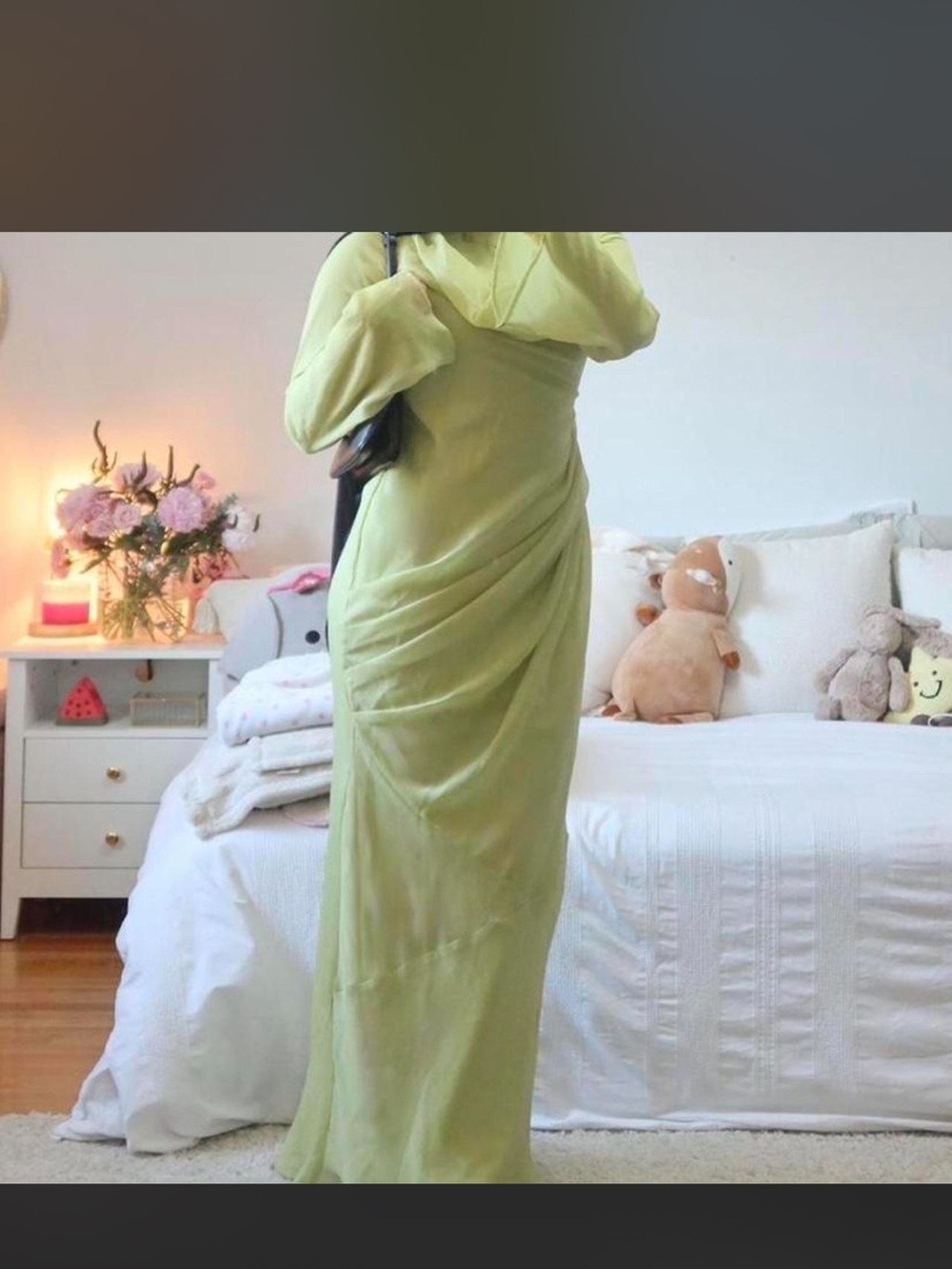 ASOS Green Long Sleeve Maxi Dress